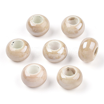 Glazed Porcelain Rondelle Beads PORC-Q219-13x9-F13-1