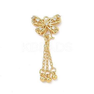 Brass Micro Pave Clear Cubic Zirconia Pendants KK-D228-02G-02-1