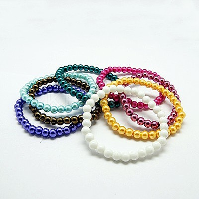 Stretchy Glass Pearl Bracelets BJEW-D068-8mm-M-1