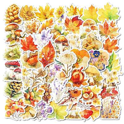 50Pcs Cartoon Leaf Paper Sticker LS-STIC-C012-12-1