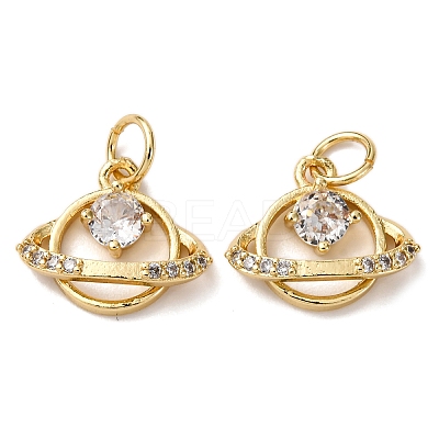 Brass Pave Clear Cubic Zirconia Charms KK-A270-1G-1
