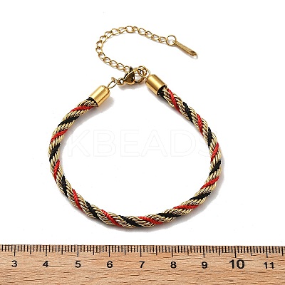 Twisted Nylon Cord Bracelets for Women BJEW-V007-01G-02-1