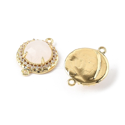 Natural Quartz Crystal Rock Crystal Faceted Connector Charms G-H323-03G-13-1