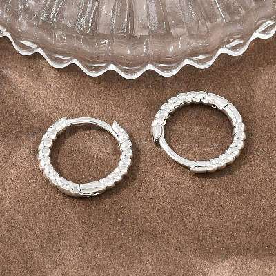 Brass Huggie Hoop Earrings KK-CBA8324-18B-P-1