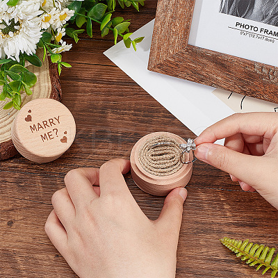 Column Wooden Finger Ring Storage Boxs CON-WH0086-063A-1