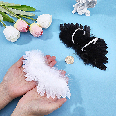 4Pcs 2 Colors Feather Wings Costume for Dolls Miniature Accessories DIY-ME0003-63-1