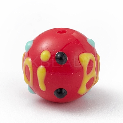 Opaque Painted Glass Beads GLAA-B001-01J-1