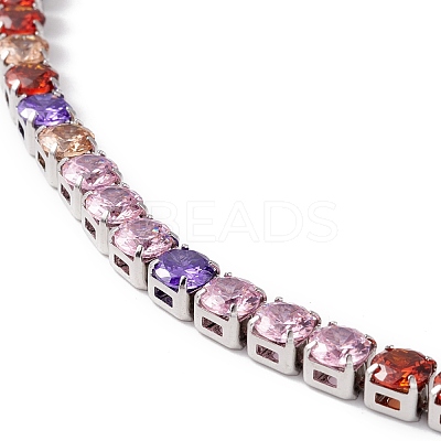 Classic Cubic Zirconia Tennis Necklace NJEW-G017-02B-P-1