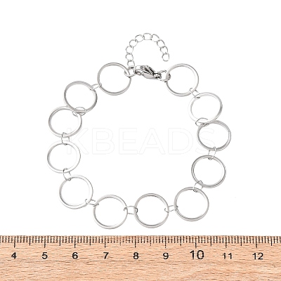 304 Stainless Steel Ring Link Chain Bracelets BJEW-P373-02D-P-1