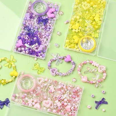 DIY Cute Acrylic Beaded Stretch Jewelry Set Kits DIY-YW0010-04A-1