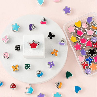 60Pcs 6 Style Girl Series UV Plating Acrylic European Beads OACR-LS0001-09-1