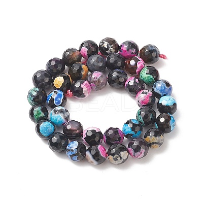 Natural Fire Crackle Agate Beads Strands G-E399-01G-1