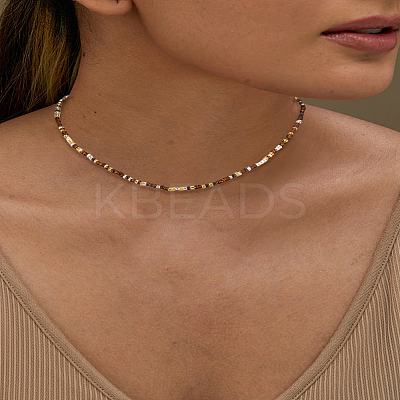 2Pcs Glass Seed Beads Beaded Necklaces NJEW-LP0007-24-1