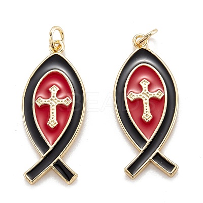 Real 18K Gold Plated Brass Pendants KK-M219-01G-C-1