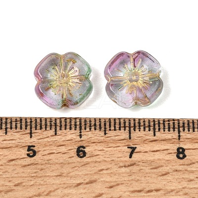 Baking Paint and Golden Metal Enlaced Glass Beads GL-CBA1477-16C-1
