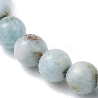 Natural Larimar Round Beads Stretch Bracelets for Women Men BJEW-JB13382-02-1