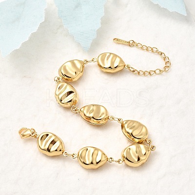 304 Stainless Steel Link Chain Bracelets BJEW-P368-01G-1