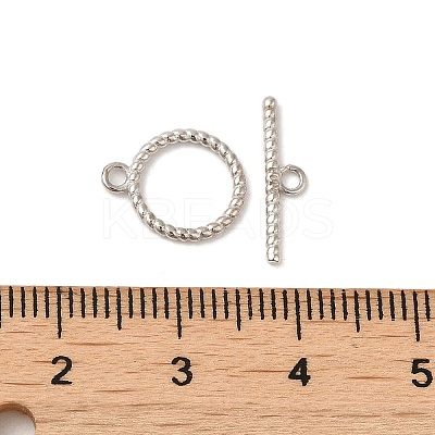 Rhodium Plated 925 Sterling Silver Toggle Clasps STER-G038-02P-1