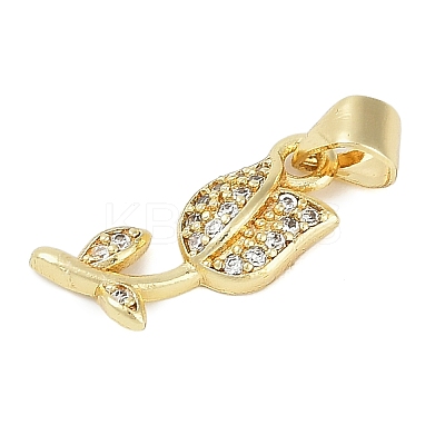 Rack Plating Brass Micro Pave Cubic Zirconia Pendants KK-H509-26G-1