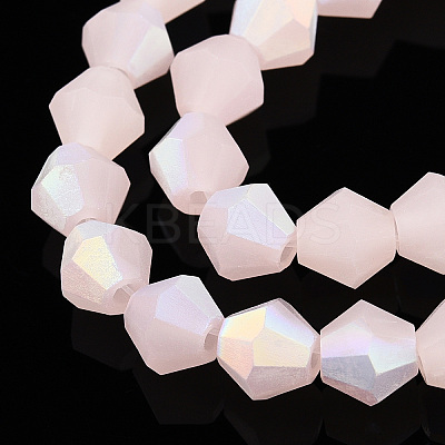 Imitation Jade Bicone Frosted Glass Bead Strands LS-EGLA-A039-J6mm-MB07-1
