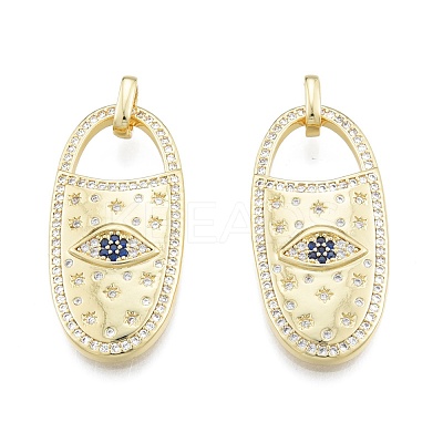 Brass Micro Pave Cubic Zirconia Pendants KK-G431-25G-1