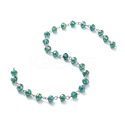 Handmade Electroplate Glass Beaded Chains AJEW-JB00529-1