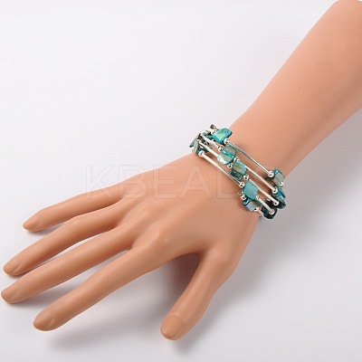 Shell Beads Wrap Bracelets BJEW-JB01608-04-1