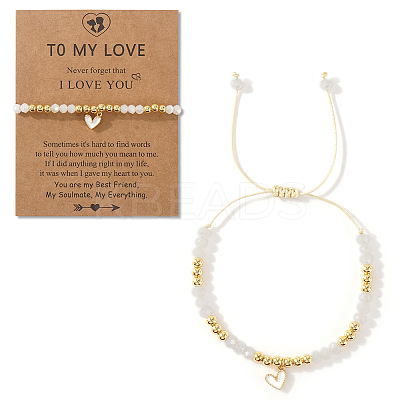 Heart Brass Enamel Charm Bracelets CK5066-13-1