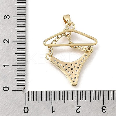 Brass Micro Pave Cubic Zirconia Charms KK-P336-03A-G-1