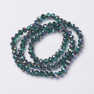 Electroplate Transparent Glass Beads Strands X-EGLA-A034-T4mm-Q15-1
