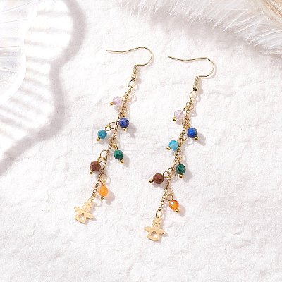 Natural Gemstone Dangle Earrings EJEW-JE06668-02-1
