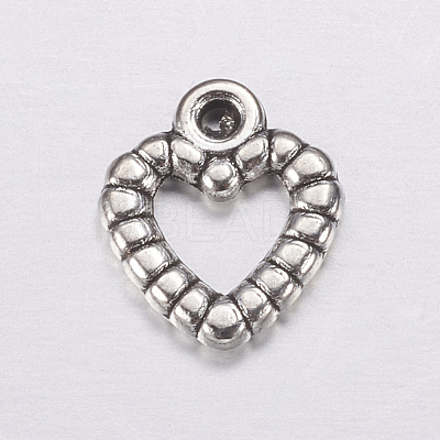 Antique Silver Plated Tibetan Style Zinc Alloy Heart Pendants X-AC0324-1