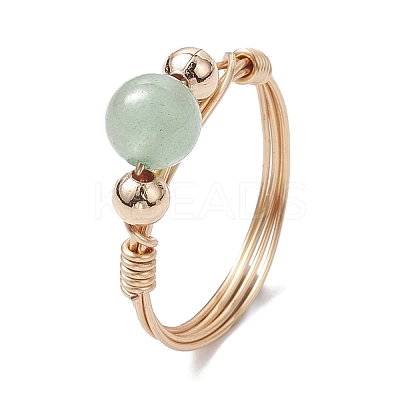 Round Natural & Synthetic Gemstone Finger Rings RJEW-JR00699-1