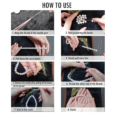 Steel Beading Needles with Hook for Bead Spinner TOOL-C009-01B-07-1