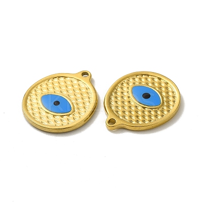 Ion Plating(IP) 304 Stainless Steel Enamel Pendants STAS-Q001-27G-1