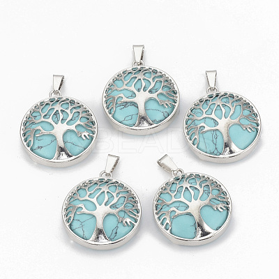 Synthetic Turquoise Pendants G-S292-10B-P-1