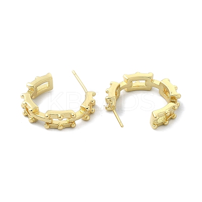 Rack Plating Brass Hollow Rectangle Stud Earrings EJEW-Q780-07G-1