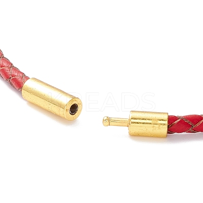 Braided Leather Cord Bracelet for Women BJEW-C009-01A-1