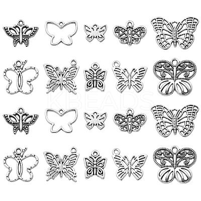 100Pcs 10 Styles Tibetan Style Alloy Pendants TIBEP-CJ0002-87-1