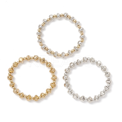 3Pcs CCB Plastic Beads Stretch Bracelets for Women BJEW-JB13242-1