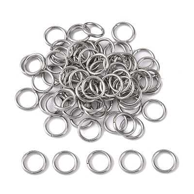 Tarnish Resistant 304 Stainless Steel Open Jump Rings X-STAS-Q186-02-8x1mm-1