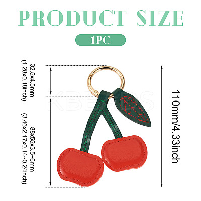 1Pc PU Leather Alloy Keychains KEYC-TA0001-46C-1