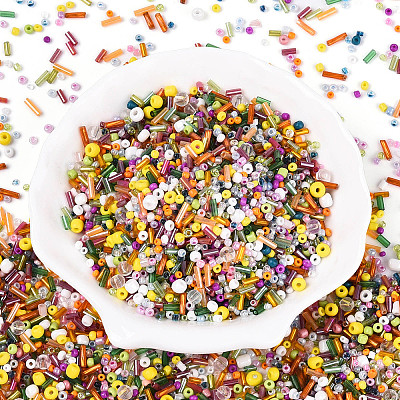 Mixed Electroplate and Non-electroplating Glass Seed Beads GLAA-SZC0007-02C-1