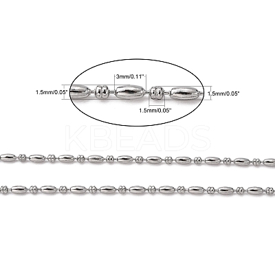 Tarnish Resistant 304 Stainless Steel Ball Chains CHS-A002G-1.5mm-1