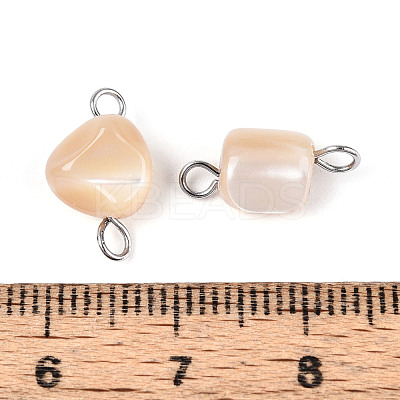 Natural Shell Nuggets Connector Charms STAS-D378-22P-1