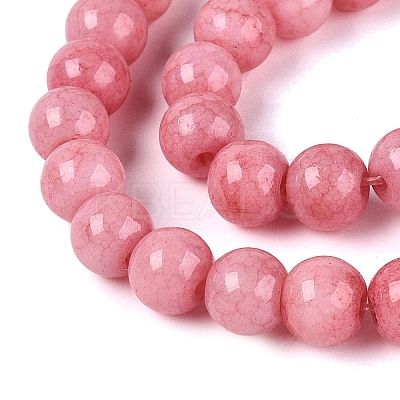 Ombre Effect Opaque Crackle Glass Beads Strands GLAA-Q106-01A-A12-1