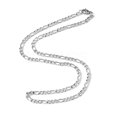 Non-Tarnish Figaro Chain Necklace for Men X-NJEW-F027-03-1mm-1