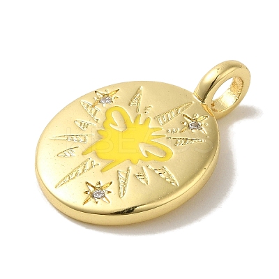 Brass Micro Pave Cubic Zirconia Pendants KK-Z042-23G-02-1