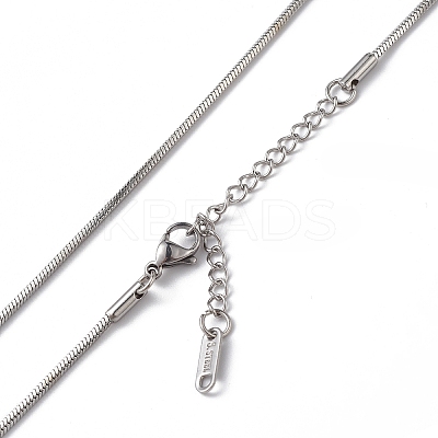 Non-Tarnish 304 Stainless Steel Round Snake Chain Necklace for Men Women NJEW-K245-012C-1