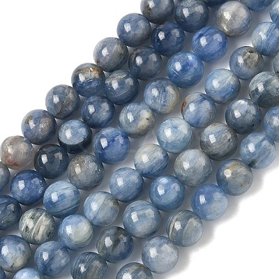 Natural Kyanite/Cyanite/Disthene Round Beads Strands G-N0150-05-6mm-1